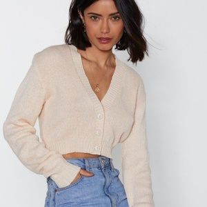Nasty Gal Button Cropped Cardigan